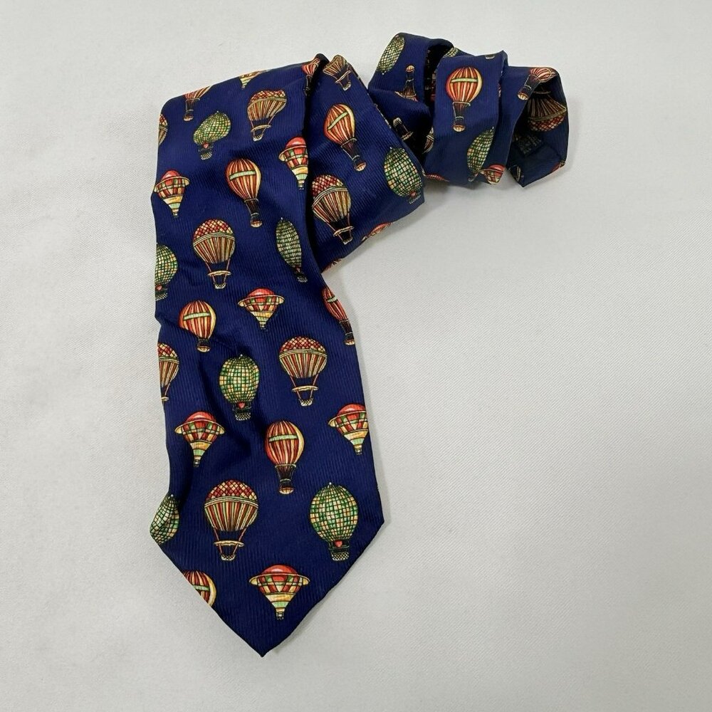 Gatsby Italy Silk Tie Necktie Hot Air Balloons Pattern Novelty Festival Holiday